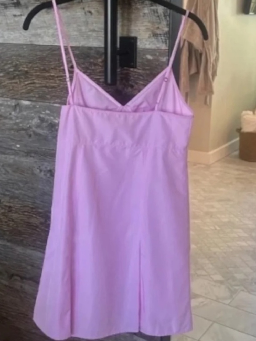 Open Edit Taffeta Pleated Sleeveless Mini Dress XS Pink Pirouette - Picture 3 of 9